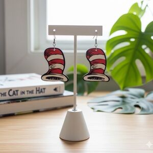 Dr Seuss Cat in the Hat Earrings